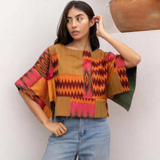  RUJUTA SHETH 블라우스 루주타 셰스 미라 탑 미스틱 이캇