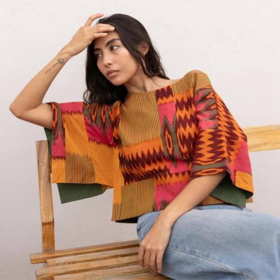  RUJUTA SHETH 블라우스 루주타 셰스 미라 탑 미스틱 이캇 - OTHER BRANDS