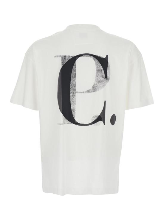  씨피 컴퍼니 반팔 티셔츠 C.P. 컴퍼니 크루넥 로고 티셔츠 (화이트) - C.P. COMPANY