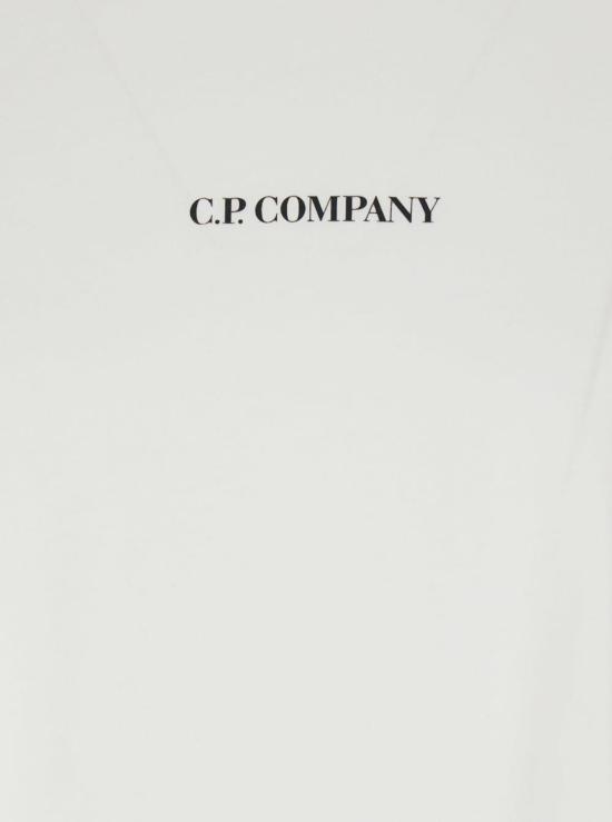 씨피 컴퍼니 반팔 티셔츠 C.P. 컴퍼니 크루넥 로고 티셔츠 (화이트) - C.P. COMPANY