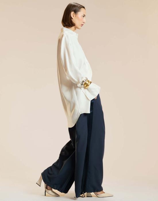  신시아 로리 숏 원피스 신시아 로울리 소장용 실크 셔츠 드레스 화이트 - CYNTHIA ROWLEY