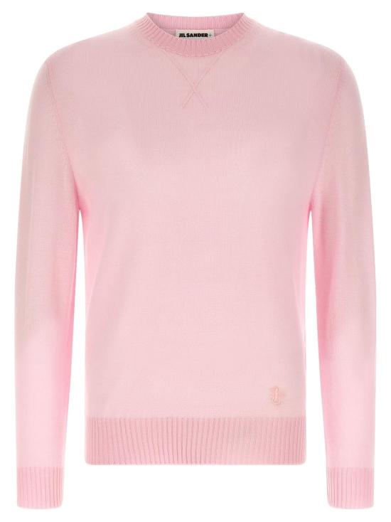  질샌더 스웨터 질 샌더 로고 자수  핑크