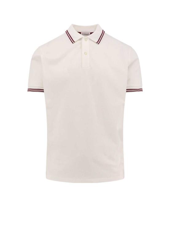  몽클레어 폴로 티셔츠 코튼 폴로 셔츠 (배색 디테일) 화이트