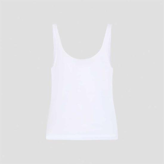  프라다 민소매 티셔츠 코튼 탱크탑 화이트 - PRADA