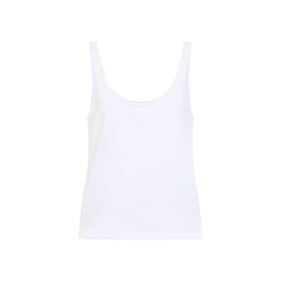  프라다 민소매 티셔츠 코튼 탱크탑 화이트 - PRADA