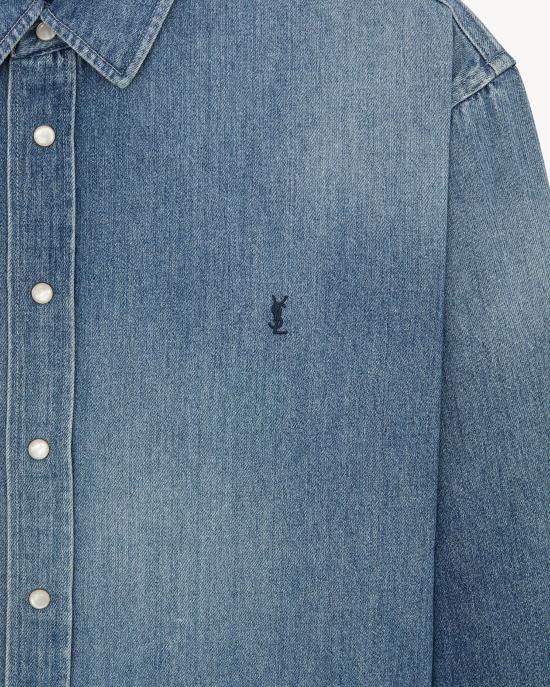 26SS 생로랑 긴팔 셔츠 862246Y29YA4428 Blue - SAINT LAURENT