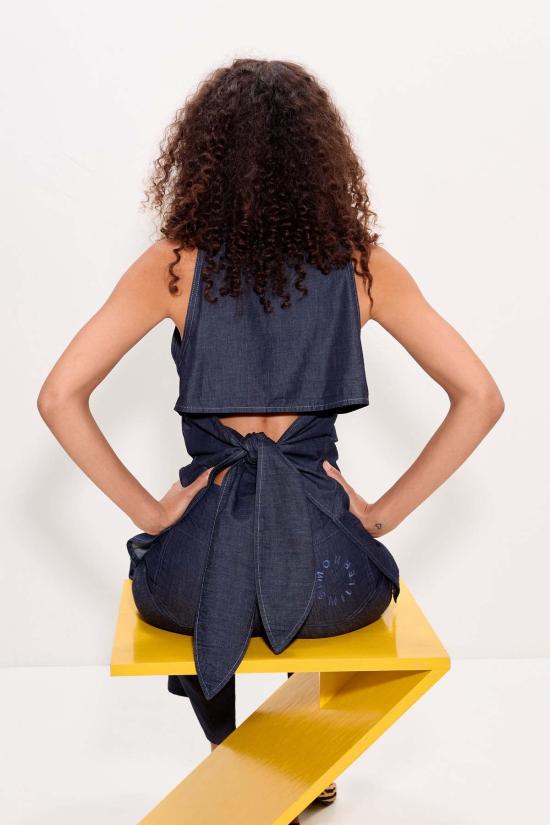  사이먼밀러 셔츠 사이먼 밀러 로크 슬리브리스 샴브레이 버튼업  인디고 - SIMONMILLER