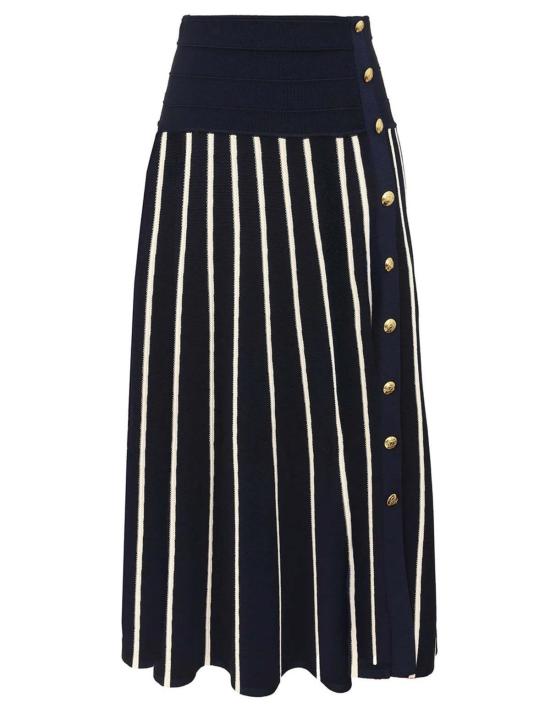  짐머만 롱 스커트 루나 스트라이프 미디 스커트 - ZIMMERMANN