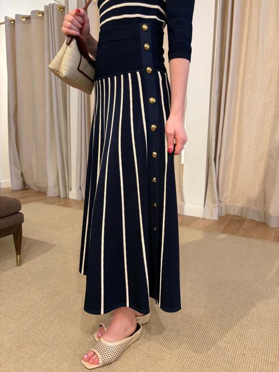  짐머만 롱 스커트 루나 스트라이프 미디 스커트 - ZIMMERMANN