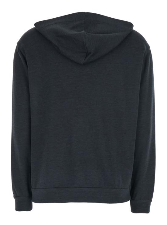  브루넬로 쿠치넬리 스웨터 스웨트셔츠, 고정형 후드와 앞면에 모닐 디테일이 있는 면 혼방 소재의 회색 티셔츠 - BRUNELLO CUCINELLI