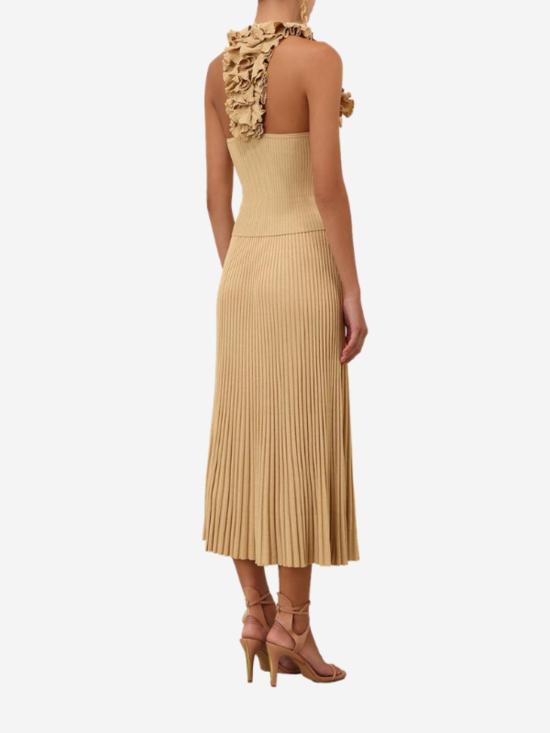  짐머만 미디 스커트 지머만 루나 메탈릭  메탈릭 골드 - ZIMMERMANN