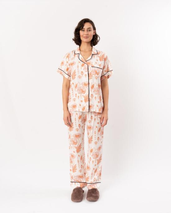  케이티 키메 라운지 웨어 Katie Kime 포피 파자마 팬츠 세트 핑크