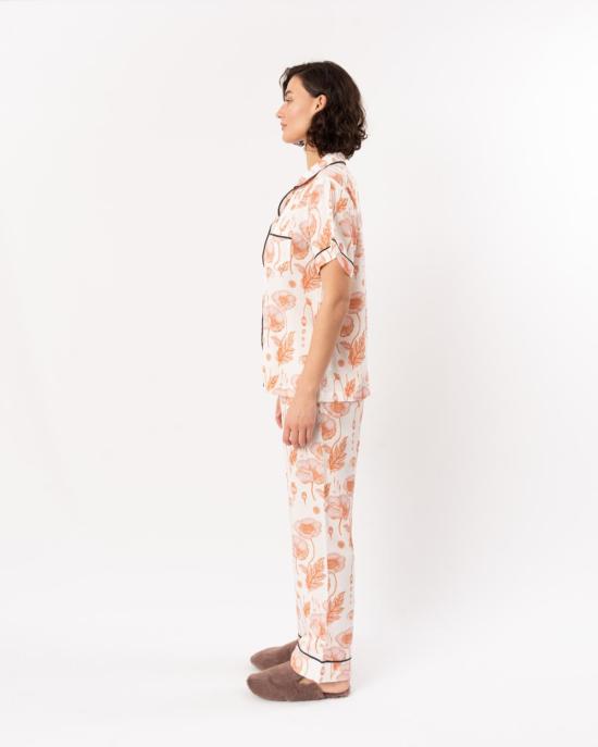  케이티 키메 라운지 웨어 Katie Kime 포피 파자마 팬츠 세트 핑크 - KATIE KIME