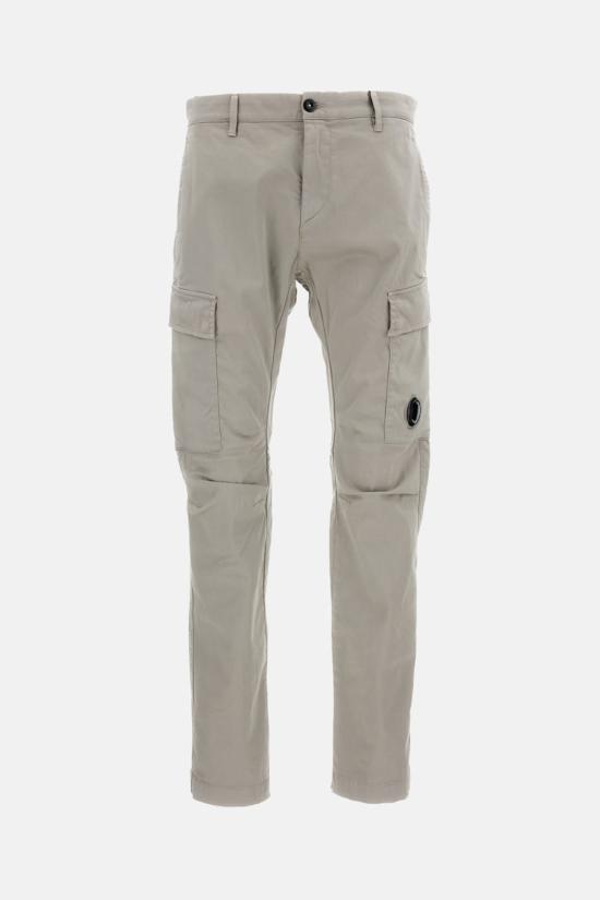  씨피 컴퍼니 치노 팬츠 C.P. 컴퍼니 스트레치 새틴 인체공학적 카고 팬츠 (회색)