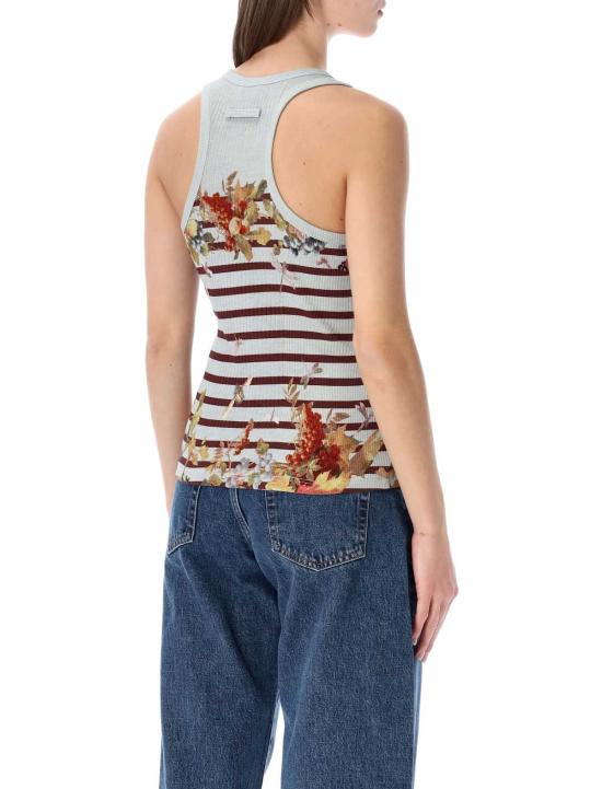 장 폴 고티에 민소매 티셔츠 Jean Paul Gaultier Marinière 포도 립 탱크탑 라이트 블루 멀티 - JEAN PAUL GAULTIER