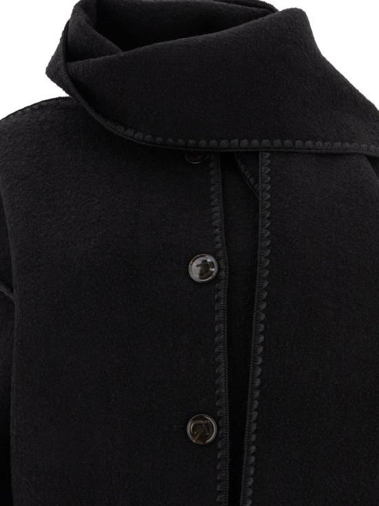  토템 자켓 드롭 숄더 프린지 엣지 스카프 재킷 네로 - TOTEME