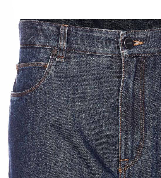  펜디 데님 팬츠 퀼팅 FF 모티프 진 블루 - FENDI