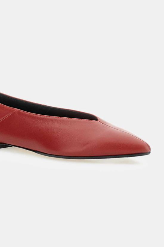  에이드 플랫 슈즈 Aeydē Moa 나파 가죽 발레리나 플랫 레드 - AEYDE