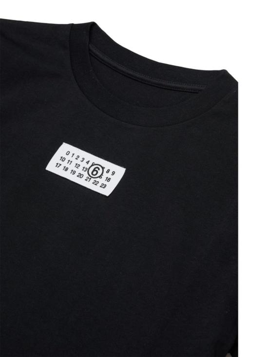  [키즈] MM6 메종마르지엘라 티셔츠 메종 마르지엘라 로고 티셔츠 (블랙, 아동용) MM6 - MM6 MAISON MARGIELA