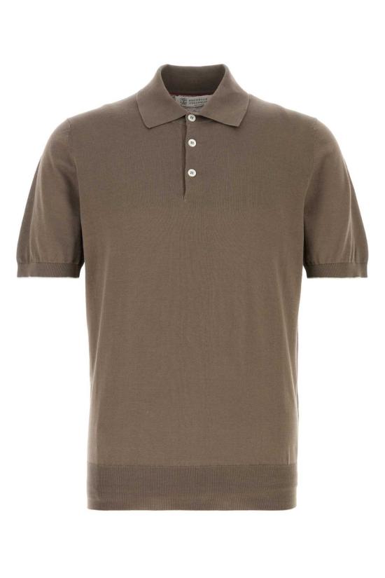  브루넬로 쿠치넬리 폴로 티셔츠 Brunello Cucinelli 머드 코튼 폴로 셔츠 Cll90