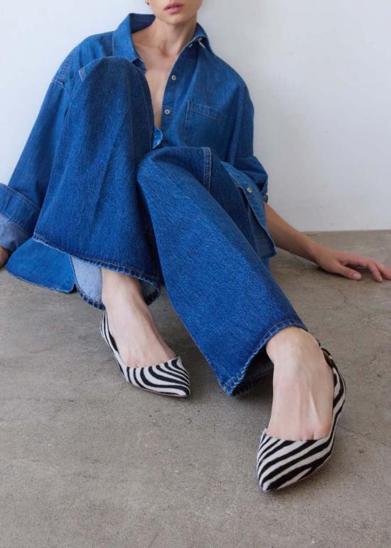  제이미 할러 힐/펌프스 키티 포인트 힐 제브라 힐 - JAMIE HALLER