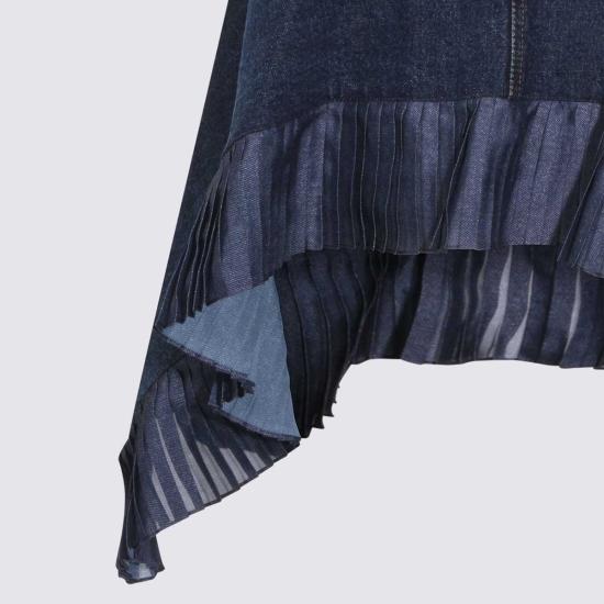  사카이 미디 스커트 코튼  블루 - SACAI