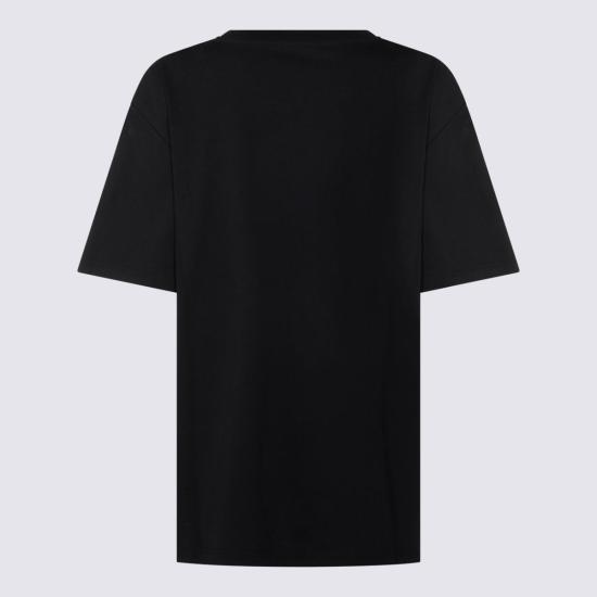  디 아티코 반팔 티셔츠 아티코 코튼 티셔츠 블랙 - THE ATTICO