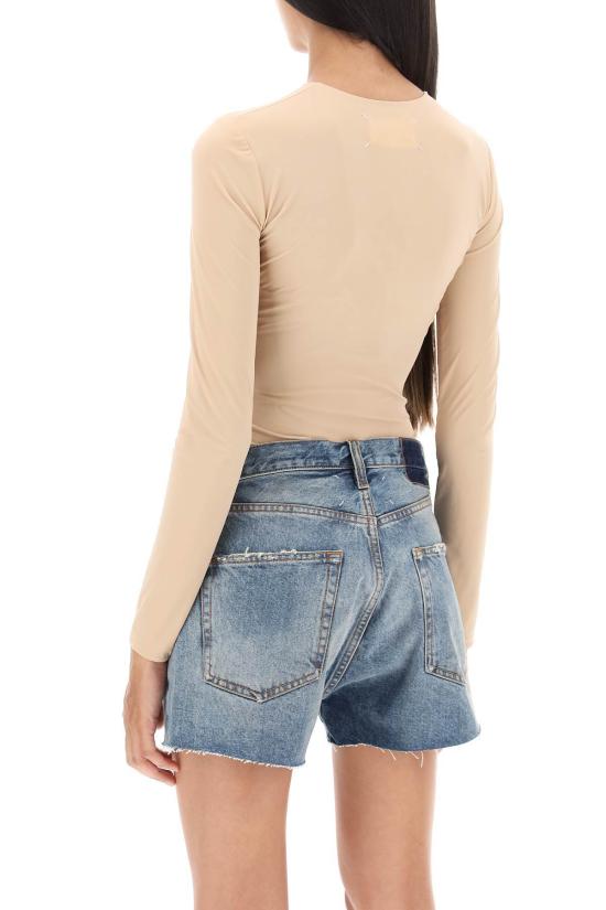  마르지엘라 바디수트 티셔츠 메종  세컨드 스킨 롱 슬리브 바디수트 - MAISON MARGIELA
