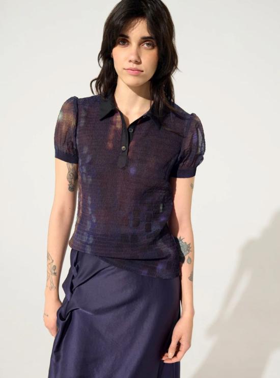  Cotélac 반팔 티셔츠 코텔락 주름 폴로 셔츠 탑 - OTHER BRANDS