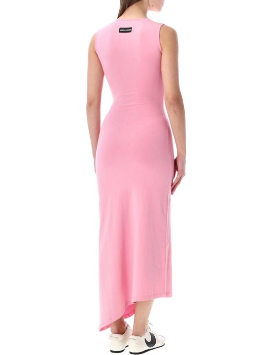  마린세르 롱 원피스 마린 세르 펄 로고 비대칭 롱 드레스 핑크 - MARINE SERRE
