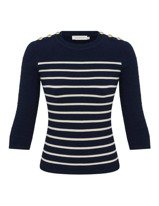  짐머만 블라우스 루나 스트라이프 탑 - ZIMMERMANN