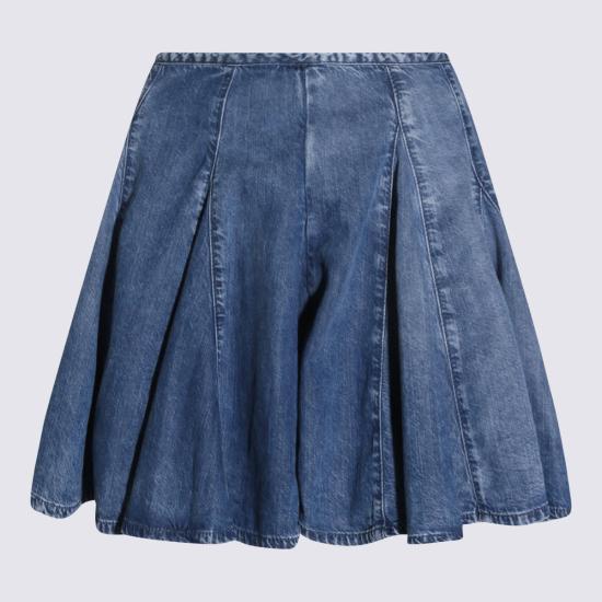  디젤 데님 스커트 코튼  블루