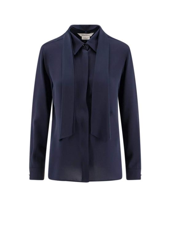  막스마라 셔츠 Max Mara 콜모 실크 셔츠 Blu Marino