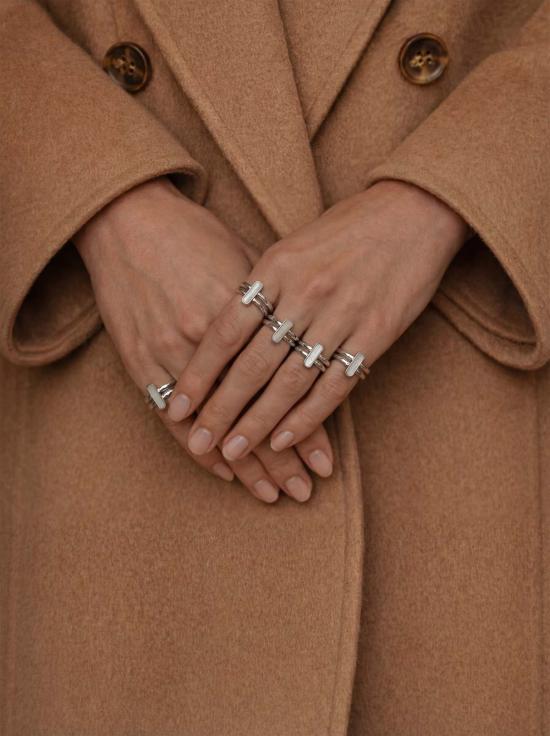  세레 반지 세리 인피니티 듀오 바 링 화이트 한바이 옥 - SEREE