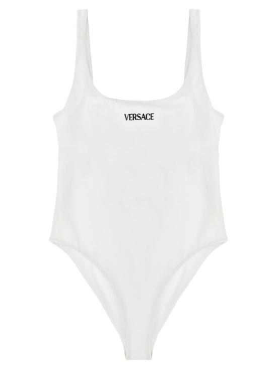  베르사체 원피스 수영복 로고  화이트