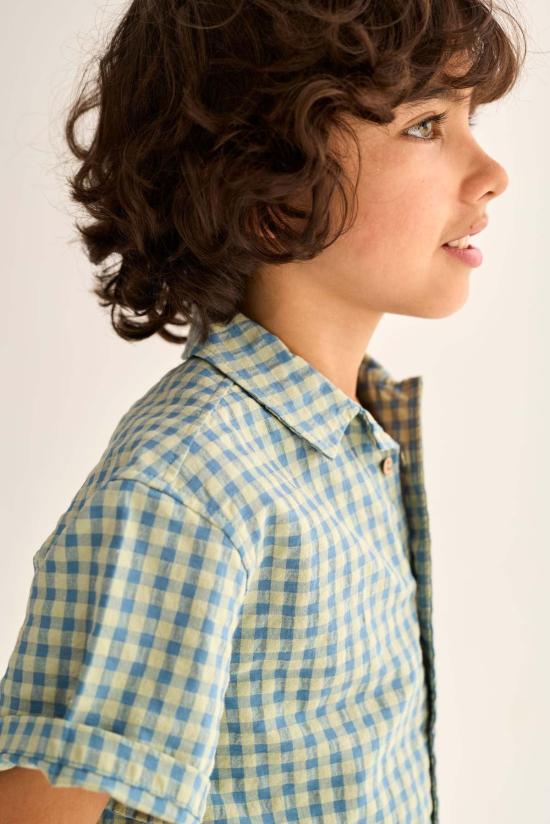  [키즈] Cozmo 티셔츠 키즈 코즈모 제이 셔츠 블루 깅엄 셔츠 - OTHER BRANDS