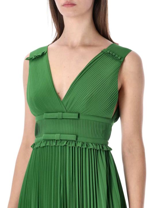  셀프 포트레이트 미디 원피스 시폰 미디 드레스 그린 - SELF PORTRAIT