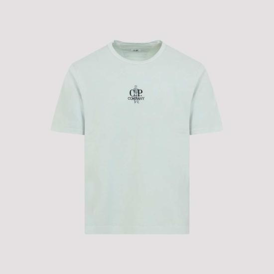  씨피 컴퍼니 반팔 티셔츠 C.P. 컴퍼니 코튼 티셔츠 미스티 블루
