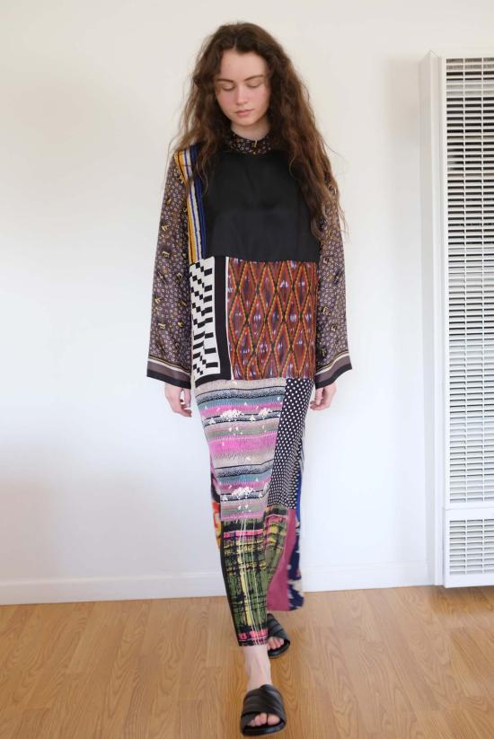  Bettina Bakdal 롱 원피스 베티나 박달 만다린 칼라 드레스 멀티컬러 - OTHER BRANDS