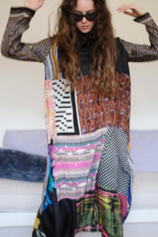  Bettina Bakdal 롱 원피스 베티나 박달 만다린 칼라 드레스 멀티컬러