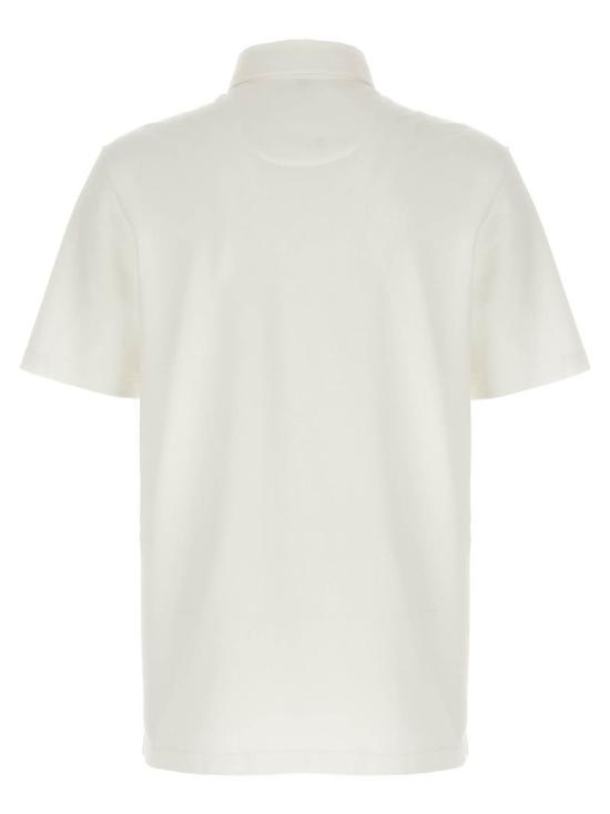  브리오니 폴로 티셔츠 코튼 폴로 셔츠 화이트 - BRIONI