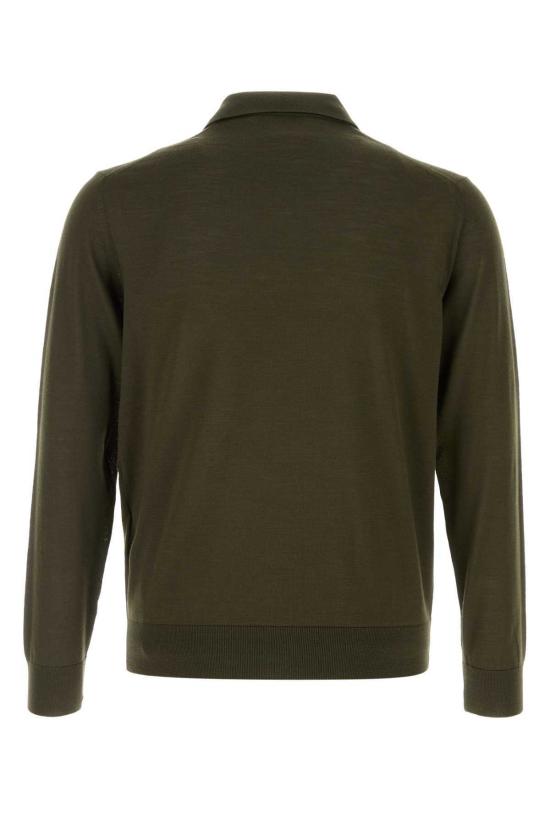  프라다 폴로 티셔츠 올리브 그린 울 폴로 셔츠 (올리브 그린) - PRADA