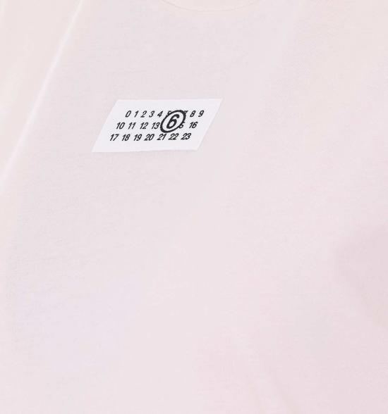  MM6 메종마르지엘라 반팔 티셔츠 Mm6 메종 마르지엘라 로고 티셔츠 핑크 - MM6 MAISON MARGIELA