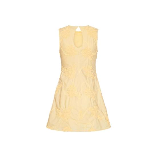  로테이트 바이 크리스텐슨 숏 원피스 로테이트 비르거 크리스텐센 플라워 미니 플레어 드레스 이탈리안 스트로 - ROTATE BY BIRGERCHRISTENSEN