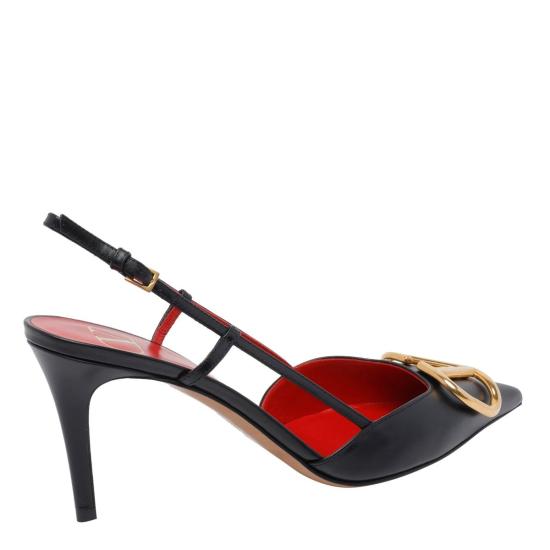  발렌티노 가라바니 힐/펌프스 브이로고 시그니처 슬링백 데콜레트 힐 블랙 - VALENTINO GARAVANI