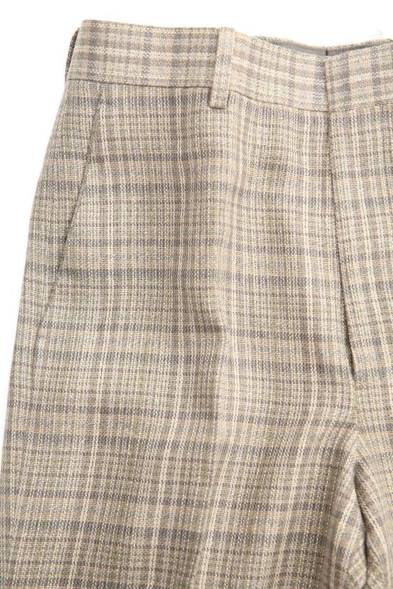  오라리 스트레이트 팬츠 오랄리 실크 린넨 네프 체크 슬랙스 - AURALEE