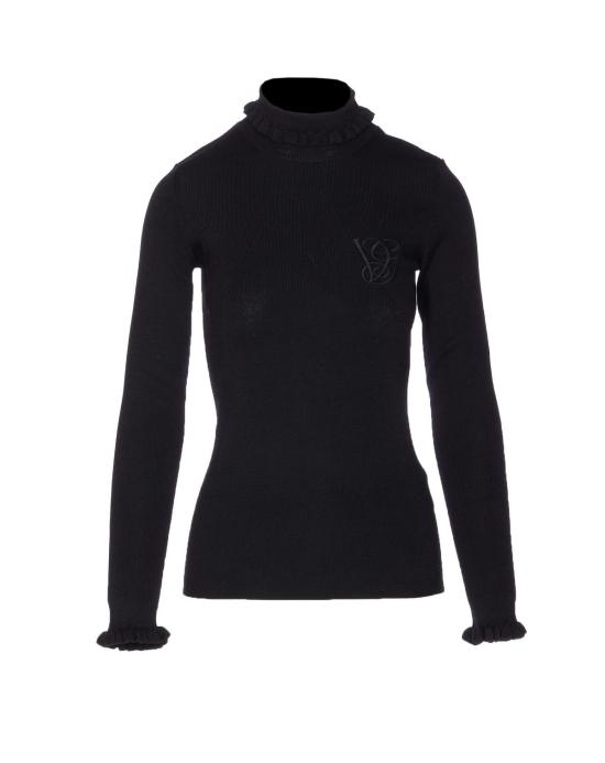  발렌티노 가라바니 터틀넥 솔리드 스웨터 블랙