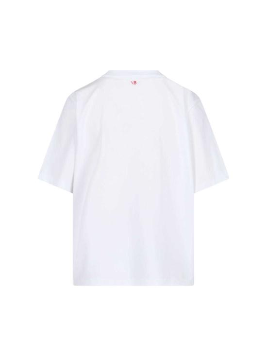  빅토리아 베컴 반팔 티셔츠 프린트 티셔츠 화이트 - VICTORIA BECKHAM