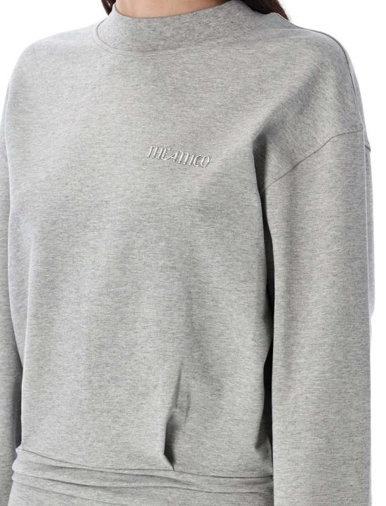  디 아티코 숏 원피스 아티코 라이트 아메리칸 플리스 미니 드레스 멜란지 그레이 - THE ATTICO