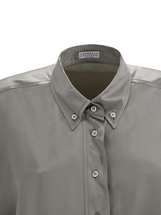  브루넬로 쿠치넬리 블라우스 그린 버튼  로즈마리 - BRUNELLO CUCINELLI